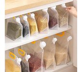 5 piezas, bolsa transparente para almacenar granos, bolsa de alimentos sellada portátil para viajes de campamento al aire libre, suministros de cocina 1.5L