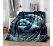Manta con viñetas de animales de Panda de ensueño, manta suave para el hogar, dormitorio, cama, sofá, Picnic, viajes, oficina, descanso, manta para niños 30x40in