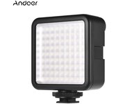 W81 Mini Interlock Cámara LED Panel de luz 6.5W Regulable 6000K Videocámara Lámpara de video con zapata
