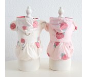 Falda de algodón con diseño de fresa para mascotas, abrigo para perros de otoño/invierno, ropa para gatos de peluche, ropa para mascotas, ropa de diseño para perros, chaqueta para perros M