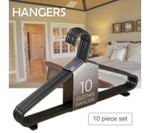 10 piezas de perchas de plástico para adultos, perchas antideslizantes, secas, portátiles, para el hogar, organizador de ropa, ahorrador de espacio en el armario 10Pcs negro