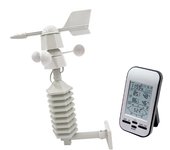 Estación meteorológica inalámbrica digital con sensor de viento de montaje doble, 433 MHz, termómetro para interiores y exteriores plata