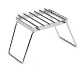 Parrilla plegable multifuncional para fogata, parrilla portátil de acero inoxidable para acampar, soporte para estufa de Gas plata