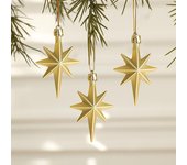 12 piezas de adornos colgantes navideños de plástico creativos con forma de estrella, colgantes para árbol de Navidad, suministros para fiestas rojo