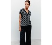 Suéter tipo chaleco de punto sin mangas con cuello en V holgado para mujer otoño/invierno S negro