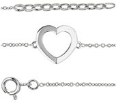 Altesse [R5732] - Bracelet argent artisanal 'Love' argenté (rhodié) - 12x11 mm plata