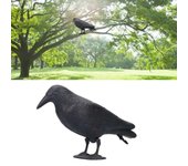 Repelente de cuervos de tamaño natural, señuelo de caza realista, decoración para exteriores, patio y jardín.