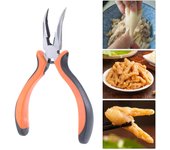 Alicates de punta curva con resorte, de fácil agarre, aptos para deshuesar huesos de pollo, herramienta manual multifunción para uso en cocinas caseras