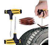 Herramienta de reparación de neumáticos de coche, kit de reparación de neumáticos, juego de herramientas de clavos, neumático sin cámara para bicicleta, tapón para pinchazos, herramientas de garaje con tira de goma A 5PCS
