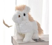 Caballo de Peluche Eléctrico Juguete Interactivo Simulación Sonido Caballo Caminante Juguete Niños Pequeños Niños Niñas Educativo Bebé Tiempo Boca Abajo Gateo Animal de Peluche Juguete blanco