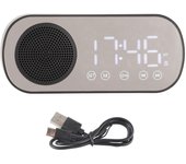 Radio despertador dual, reloj despertador digital portátil con altavoz Bluetooth para leer y cocinar.