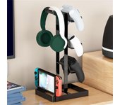 Soporte de metal para mando de juegos, compatible con auriculares con mando de consola de juegos de la serie PS5/PS4/XB ONE/S/X, soporte para mango de juego