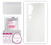 apgo Protective Skin Sticker for the back compatible with Xiaomi Mi Note 10 Pro, Wrap Film, Foil, Vinyl - Pattern Matte Transparent