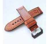 Correa de reloj MERJUST hecha a mano de 20 mm, 22 mm, 24 mm y 26 mm de cuero genuino F4 rojo y marrón para correa de piloto grande PAM 26mm