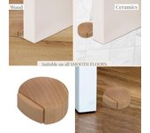 Tope de puerta de madera sin perforaciones, autoadhesivo, para puerta de casa, oficina, muebles, protección