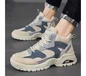 Zapatos de trabajo de caña alta para hombre, moda de otoño e invierno, para exteriores, montañismo, antideslizantes, para viajes, vacaciones, informales, 2024 39 beige
