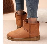 Botas de invierno 2024 Botas de nieve de piel para mujer Zapatos de piel de tiro bajo y cálidos Botines de invierno para hombre y mujer Super mini 36