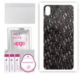 apgo Protective Skin Sticker for the back compatible with Xiaomi Redmi 7A, Wrap Film, Foil, Vinyl - Pattern Carbon Black Pixel