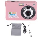 Cámara digital 4K de 48 MP, pantalla LCD de 2,7 pulgadas, zoom 8x, antivibración, para vlogs y fotografía. color rosa