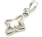 Les Trésors De Lily [G8708] - Pendentif Argent artisanal 'Déesse Opale' blanc argenté (rhodié) - 12x15 mm blanco