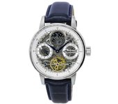 Ingersoll The Jazz Sun and Moon Phase Correa de cuero Esqueleto Esfera plateada Reloj automático para hombre I07702 plata