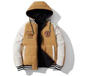 Nueva chaqueta acolchada de algodón de doble cara de marca de tendencia de invierno para hombre con chaqueta gruesa y cálida acolchada de algodón para jóvenes L blanco