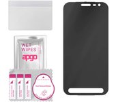 apgo Privacy Matte Hybrid protective glass compatible with Samsung Galaxy Xcover 4s, flexible nano glass, great replacement for tempered glass, scratc