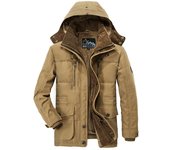 Parkas gruesas de invierno para hombre, chaqueta cálida de algodón para hombre, Parkas informales con múltiples bolsillos M