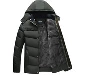 WannaWear-ropa de invierno a prueba de viento y lluvia para hombre, prendas de vestir con cuello, abrigo cálido de algodón, Parka gruesa, ropa larga L azul