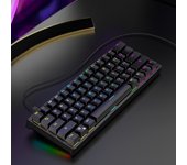 BAJEAL G101 Teclado mecánico con cable de 61 teclas Teclado retroiluminado RGB PBT Tecla de inyección de dos colores Blue switch negro