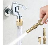 Boquilla rociadora para pistola de agua, aleación, rociador directo, presión ajustable, manguera para lavadora de autos, grifo de agua, conector rápido de 1/2'' y 3/4''