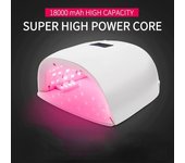 Lámpara de uñas recargable, secador de esmalte de Gel inalámbrico de 86W, luz roja para manicura con mango, lámpara LED UV inalámbrica para uñas us negro