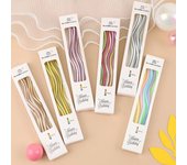 6 velas en espiral para tartas largas para niños, suministros para fiestas de cumpleaños y bodas 17.5CM oro