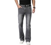 Pantalones vaqueros para hombre, estilo primavera y otoño, pantalones vaqueros finos acampanados para hombre, pantalones vaqueros grises coreanos 30 gris claro