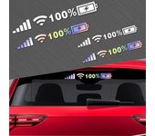Pegatinas de vinilo con patrón de batería 100 % WIFI para parabrisas de coche, pegatinas reflectantes para motocicletas y coches, accesorios para coches 35x4cm