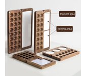 Caja de pigmentos de madera de estilo hecho a mano para niños, paleta de pigmentos de Color acuarela, suministros de arte para pintura de bocetos de viaje 8 grid marrón