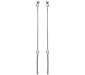 Les Trésors De Lily [G5650] - Boucles Argent 'Ariane' argenté - 75x2 mm