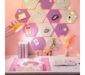 1 tablero de fieltro DIY con pegatinas de corcho hexagonales, tablero de avisos con mensajes, decoración de pared para habitación de niños, fotos, tablero de corcho para exhibición