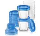 Pots de conservation - PHILIPS AVENT - Lait maternel - 10 pots 180ml + 2 adaptateurs