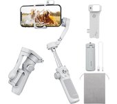 FeiyuTech VB4 - Estabilizador para smartphone con módulo de IA, módulo de luz de seguimiento, control de gestos, varilla de extensión de 216 mm, seguimiento de estabilizador para smartphone blanco