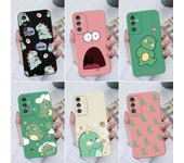 Fundas bonitas para Samsung Galaxy A31 A50 A51 A71 A52 A12 A13 A14 M54 pequeño dinosaurio protección de cámara de silicona parachoques de teléfono para Galaxy Fundas Samsung A02 / M02 blanco