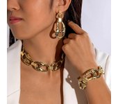 Conjunto de joyas de moda para mujer oro