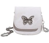 Bolso pequeño con forma de lápiz labial, nuevo bolso de hombro para mujer, popular hoy en día, bolso bandolera con cadena de mariposa de textura simple azul