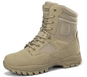 Botas tácticas de desierto de caña alta para hombre, zapatos de seguridad para el trabajo, zapatillas de escalada, pesca y caza, zapatos de senderismo, botas hasta el tobillo para hombre para exteriores 39 beige