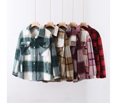 Abrigos de otoño e invierno para mujer, ropa a cuadros, blusas largas, abrigo informal para mujer, chaquetas gruesas, cárdigans, chaqueta a cuadros, ropa 2021 L