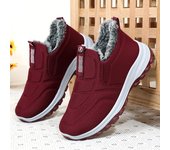 Botas de invierno de moda para mujer, botas de nieve impermeables para mujer, zapatos casuales sin cordones, calzado de felpa, botines para hombre 2024 36 rojo