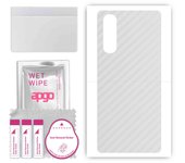 apgo Protective Skin Sticker for the back compatible with Oppo Find X2 Neo, Wrap Film, Foil, Vinyl - Pattern Transparent Carbon