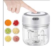 Mini machacador de ajo eléctrico inalámbrico USB, picadora de prensa, picadora de carne de chile vegetal, herramientas de cocina picadoras de alimentos-100/250ml