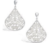 Les Trésors De Lily [L1278] - Boucles Argent 'Carmen' argenté (rhodié) - 26x22 mm plata