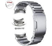 Correa de titanio sin huecos para Samsung Galaxy Watch 6 Classic 43mm 47mm 6/5/4 40mm 44mm 5Pro 45mm correa de negocios de lujo para 42mm 46mm for Watch 4 40mm negro